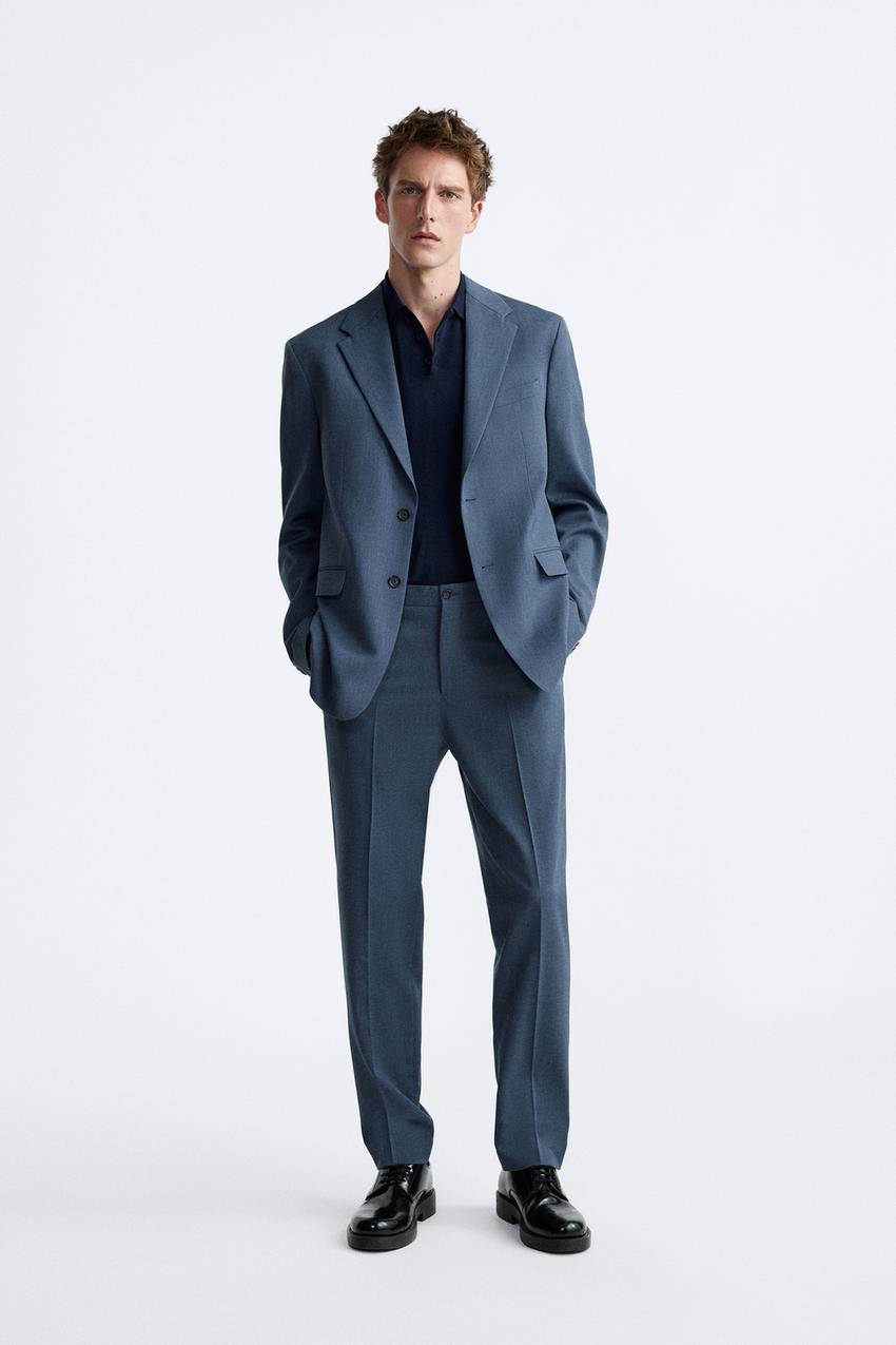 Zara blue tuxedo blazer Clearance