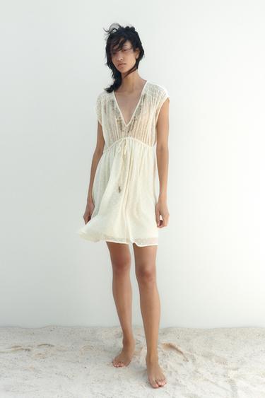 Vestido mini plumeti zara cheap