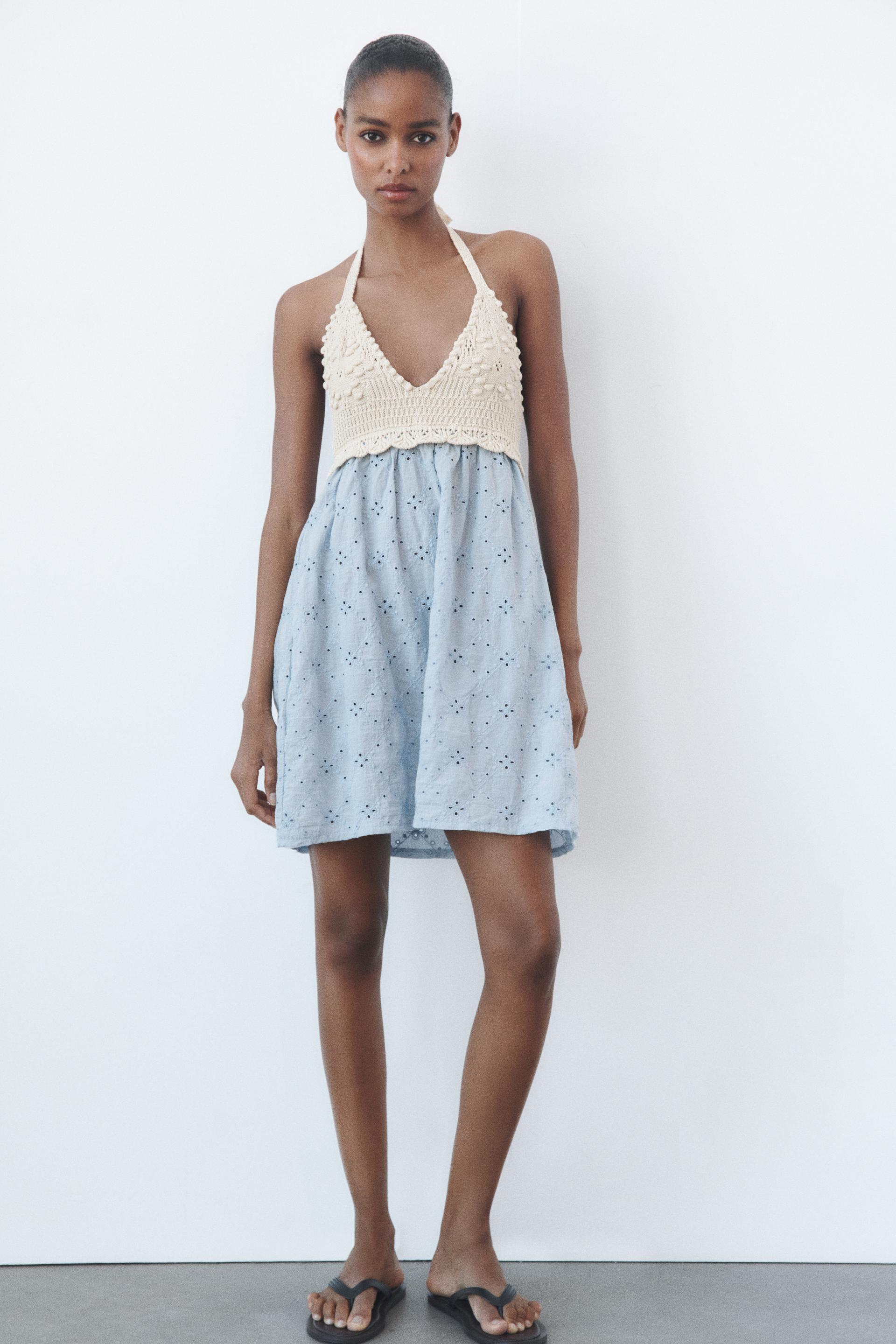 Combination knit dress zara Clearance