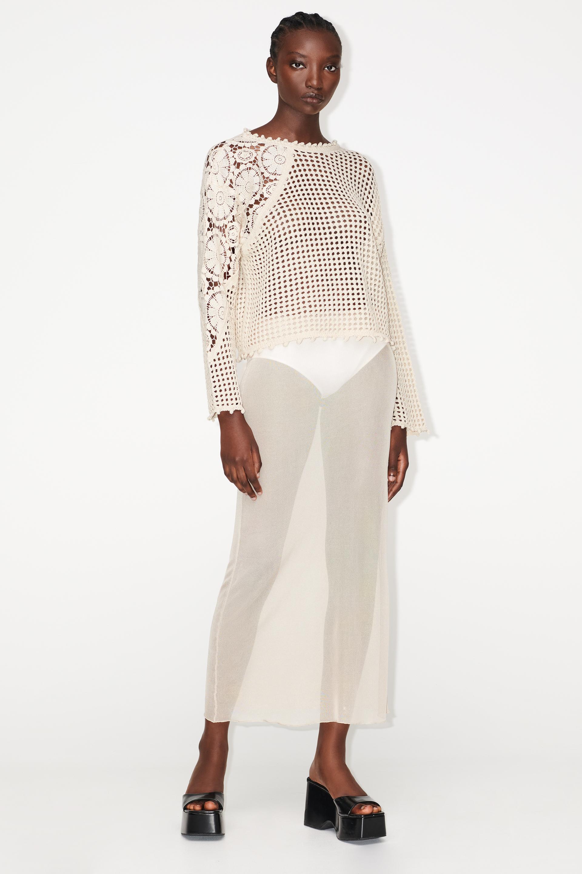 Zara knit long sleeve top Clearance