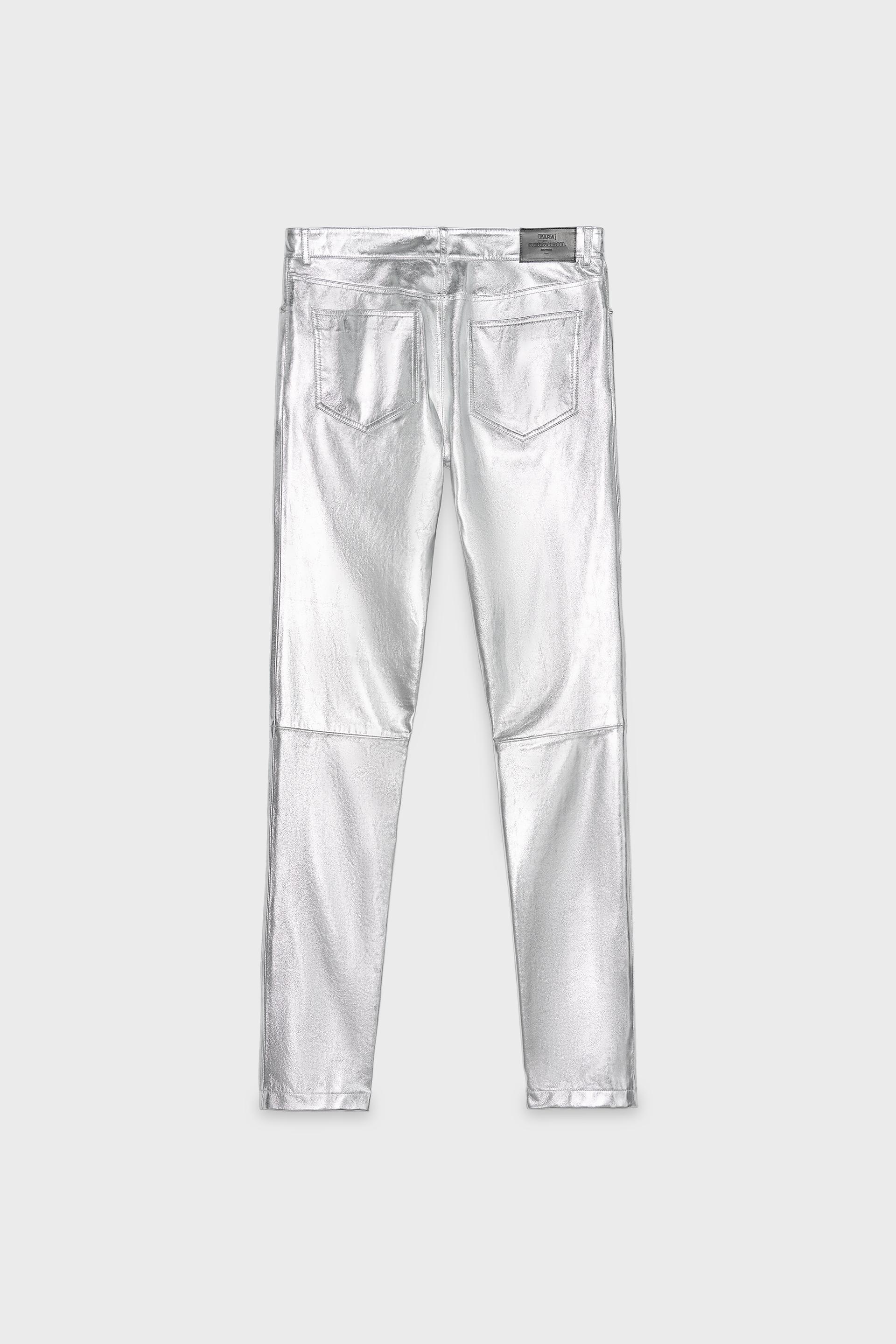 Silver trousers outlet zara