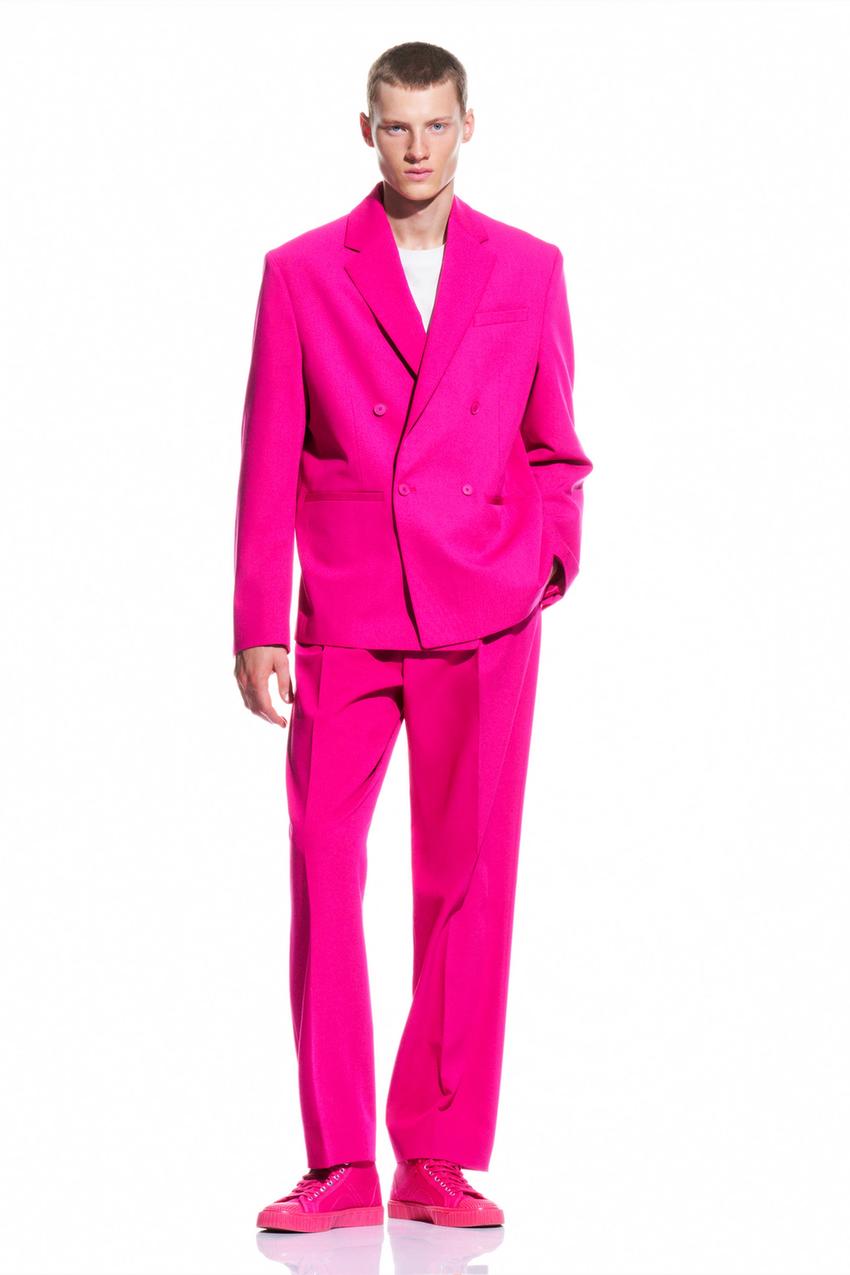 Zara mens pink blazer Clearance