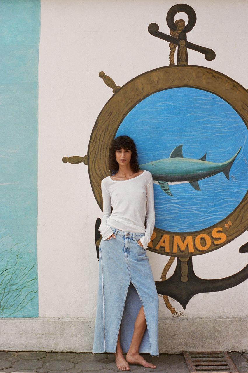 Zara light blue skirt Clearance