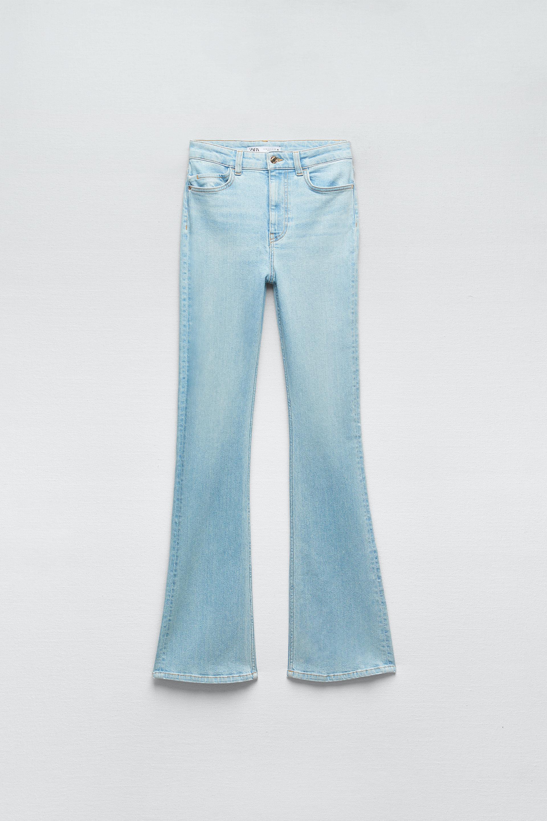 Zara z1975 slim flared ripped jeans Clearance