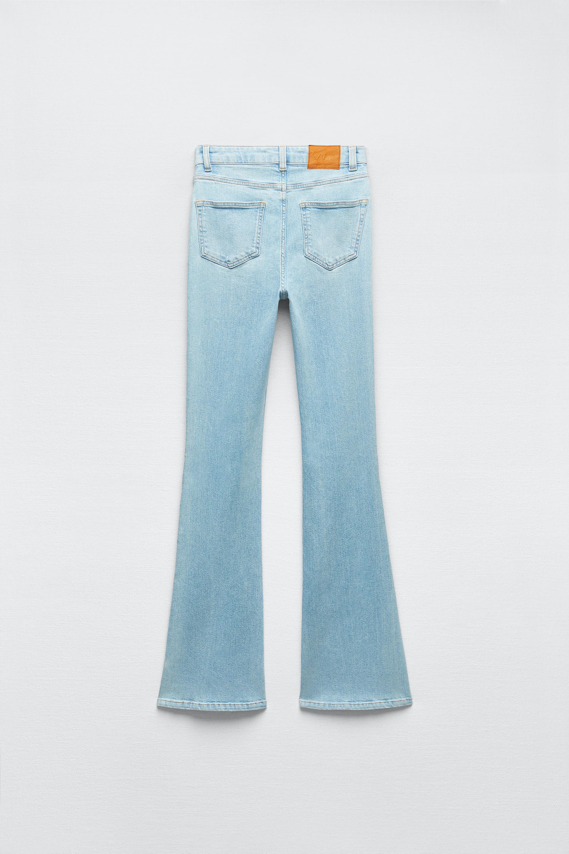 Zara z1975 flared ripped slim fit jeans Clearance