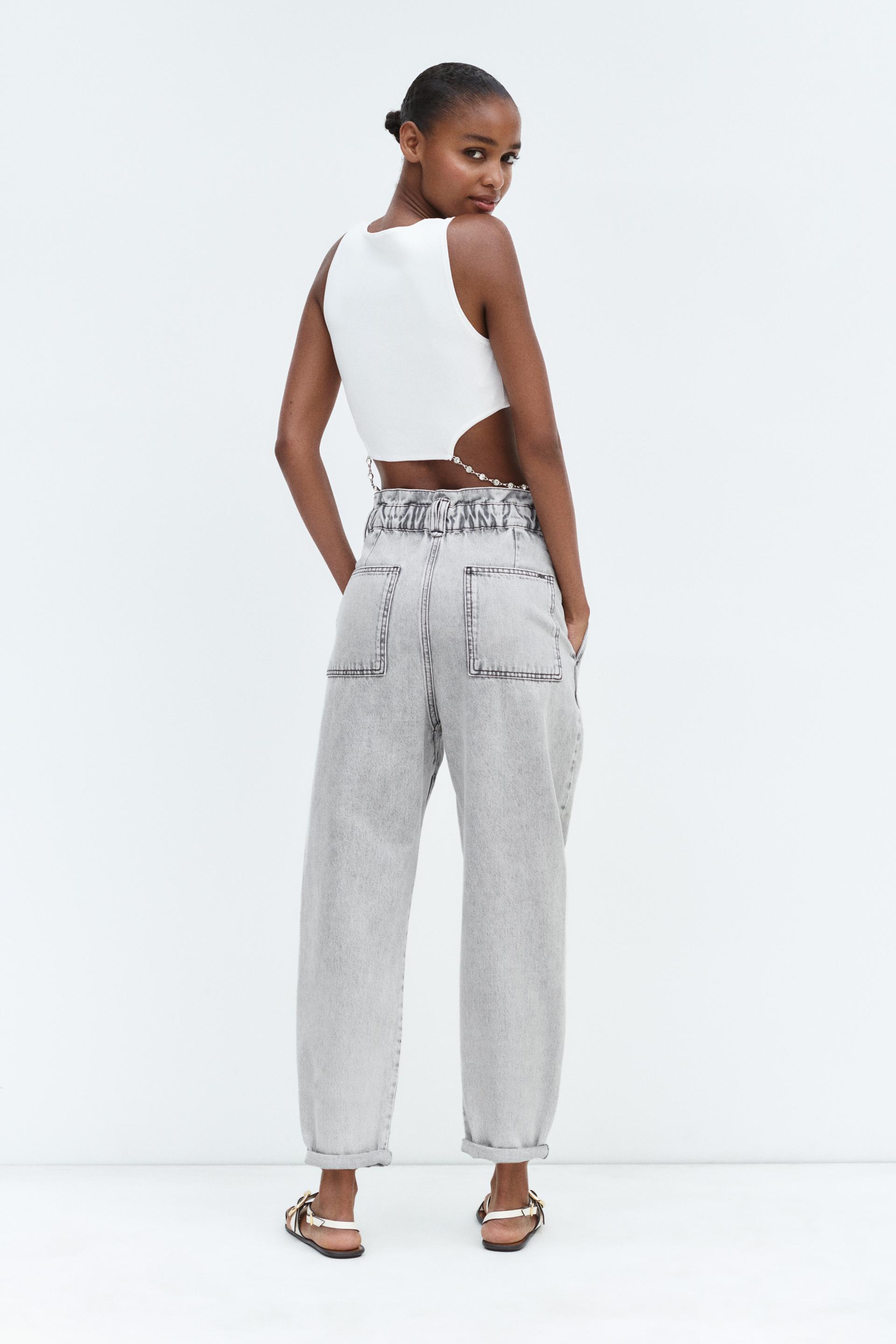 Zara baggy paper bag jeans Clearance