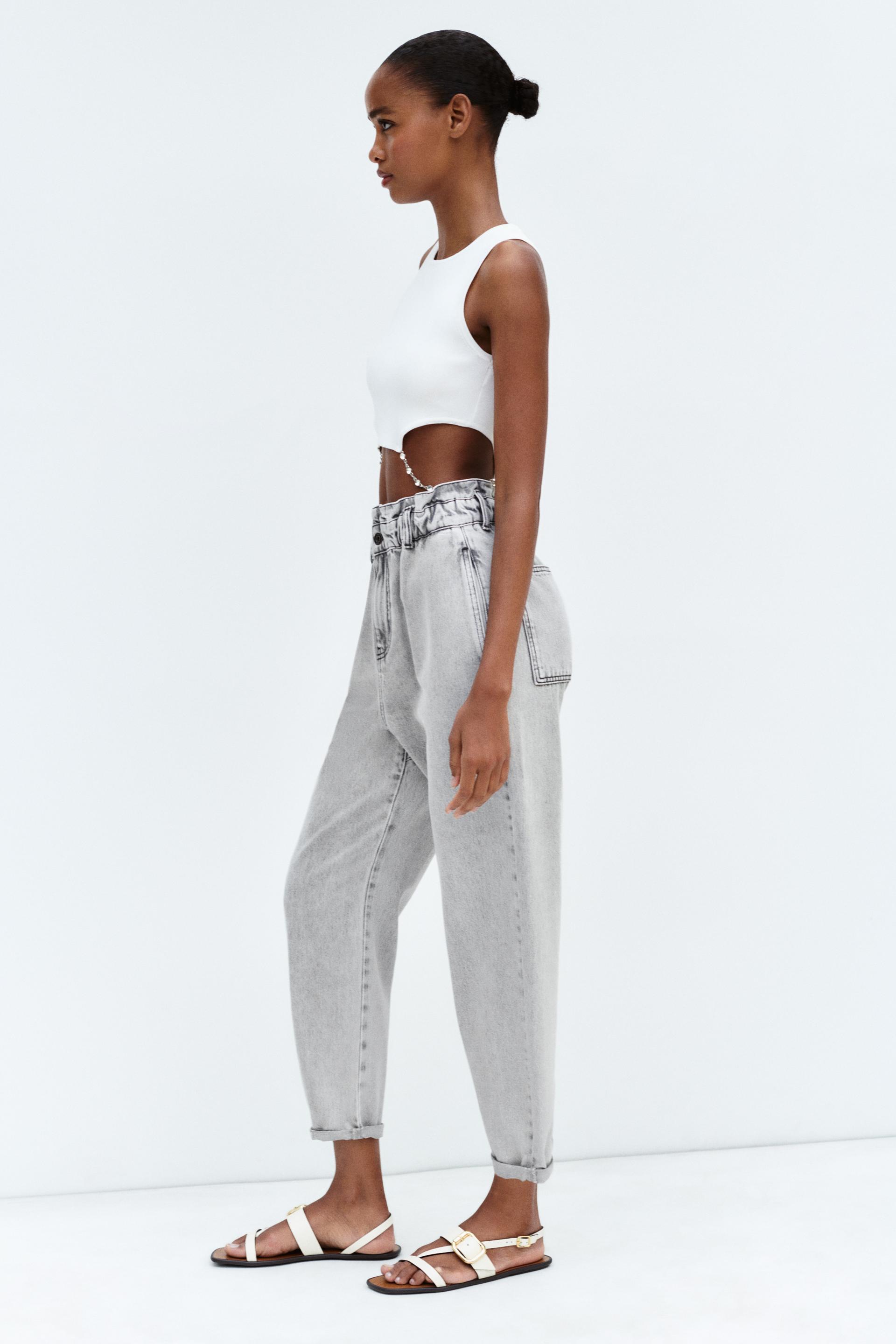 Zara baggy paper bag jeans Clearance