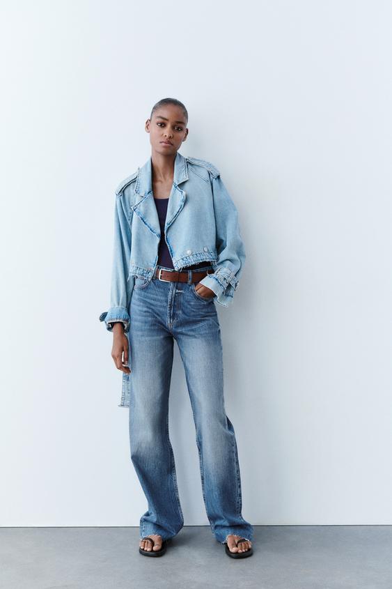 Zara wide leg full length jeans sizing Clearance