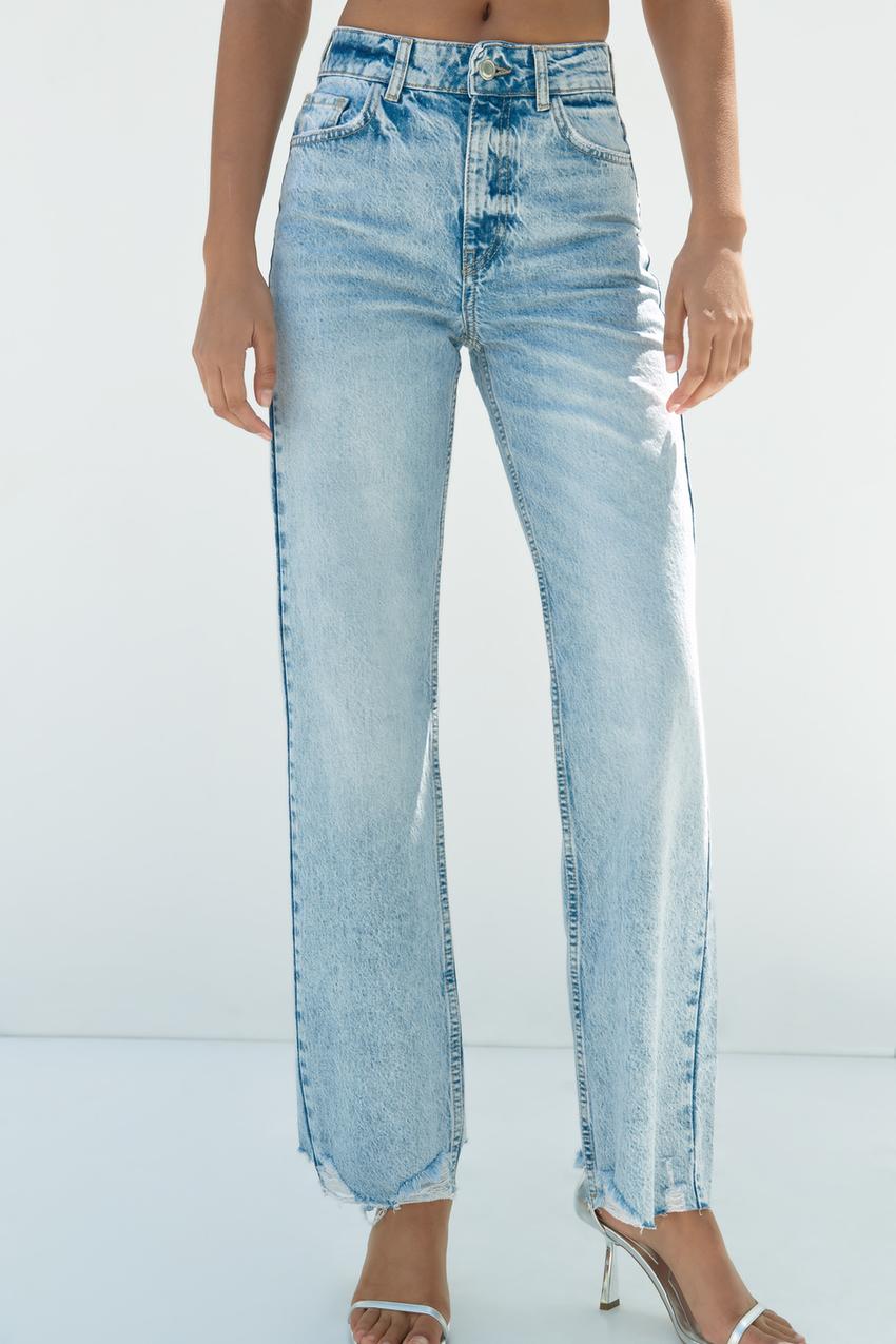High waist wide leg full length zara jeans Outlet