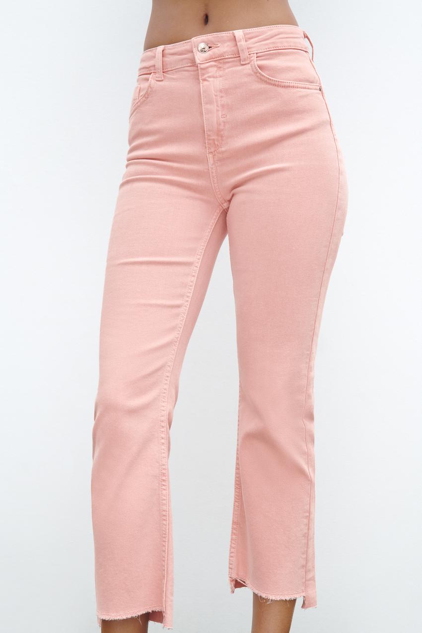 Pink flare jeans zara Clearance