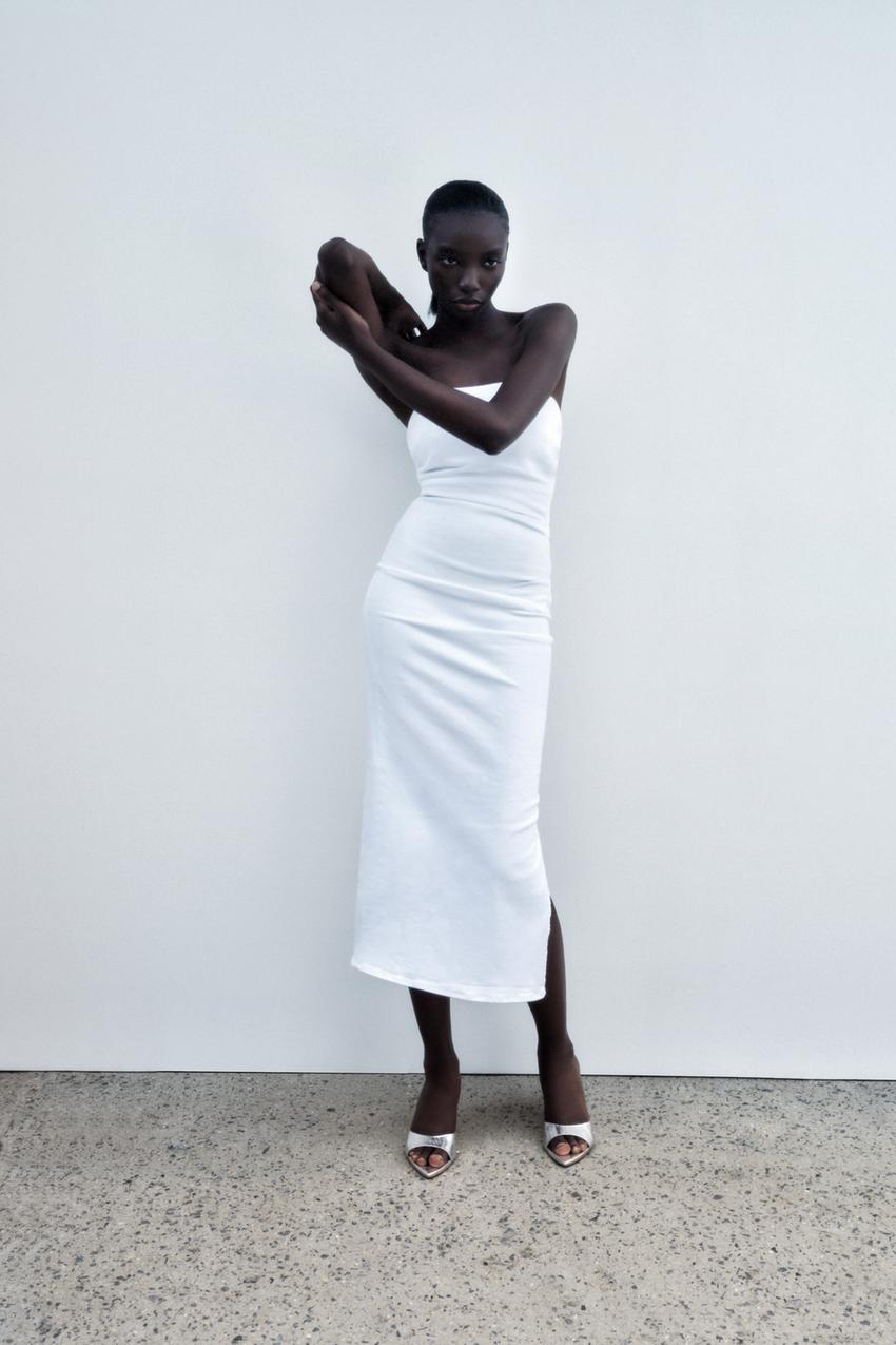 White midi zara dress Clearance