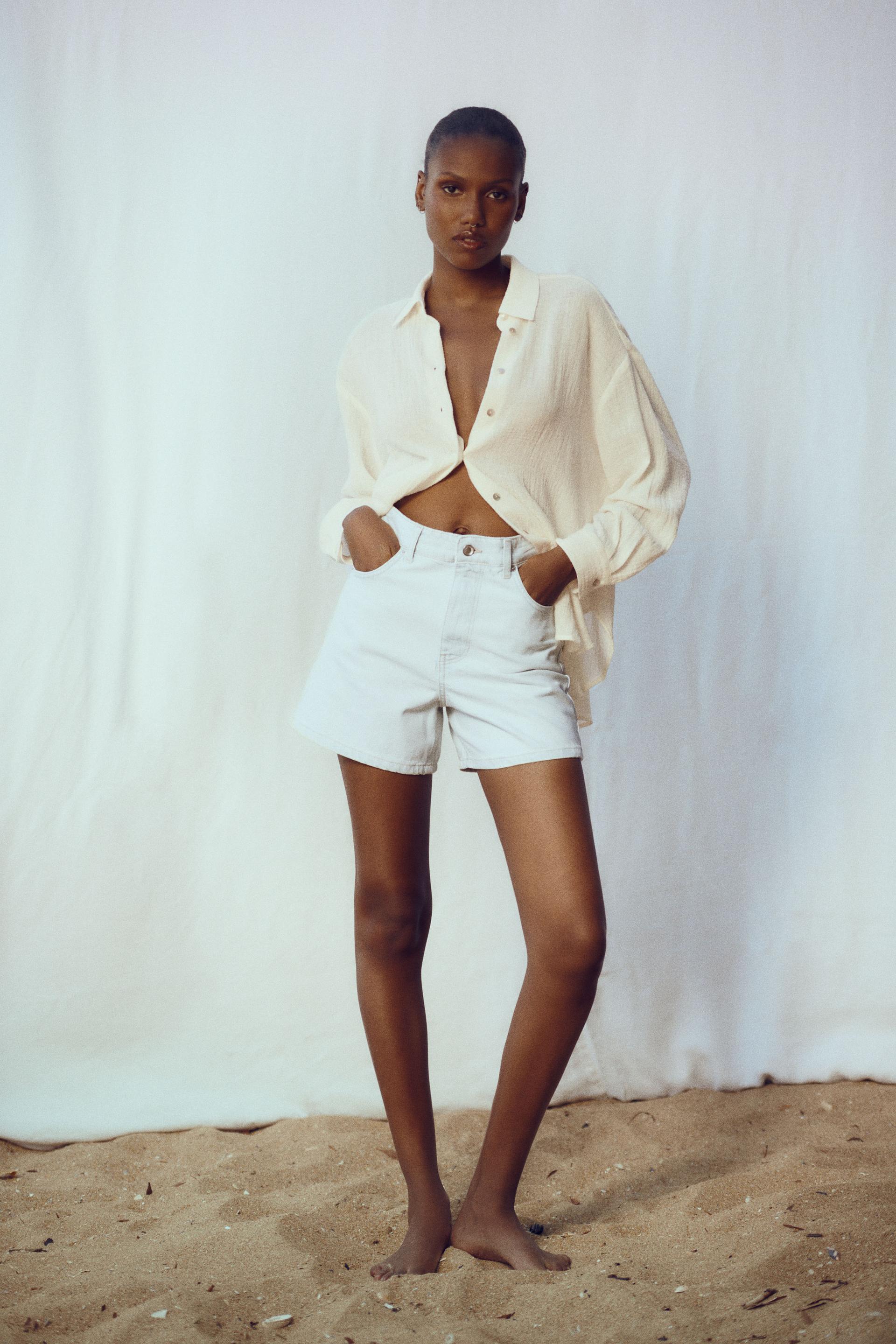 Zara high rise rigid shorts Clearance