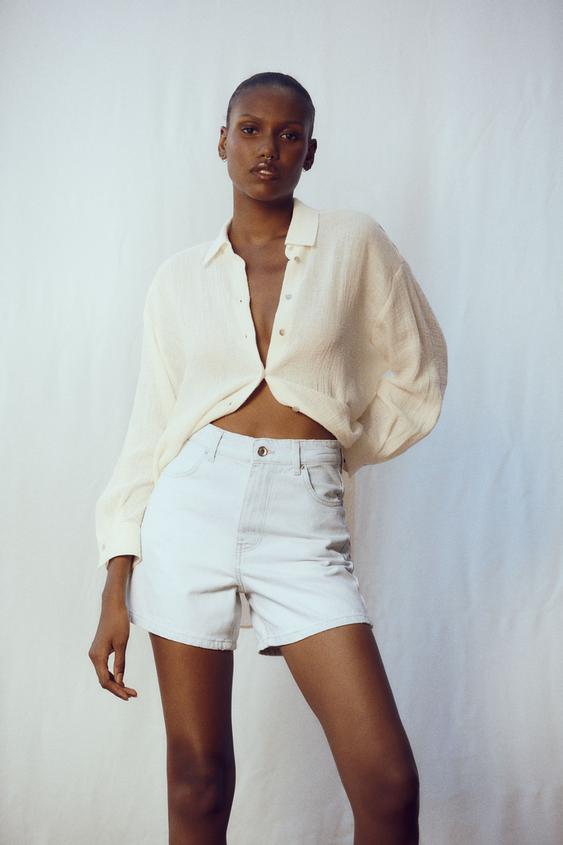 Zara mom shorts price Clearance