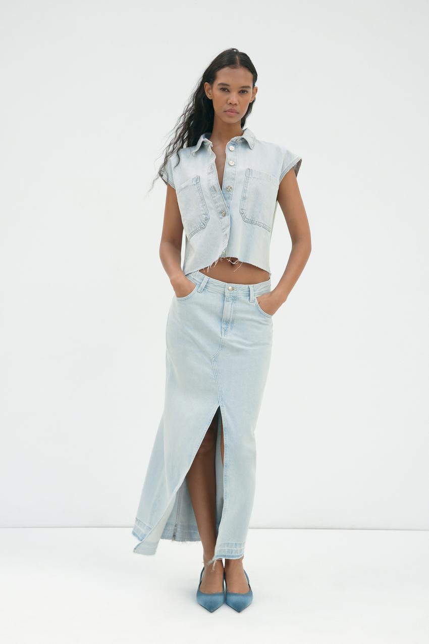 Zara light blue skirt Clearance