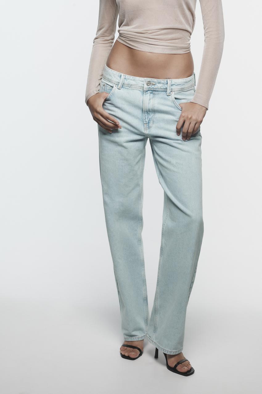 Straight mid rise jeans zara Clearance