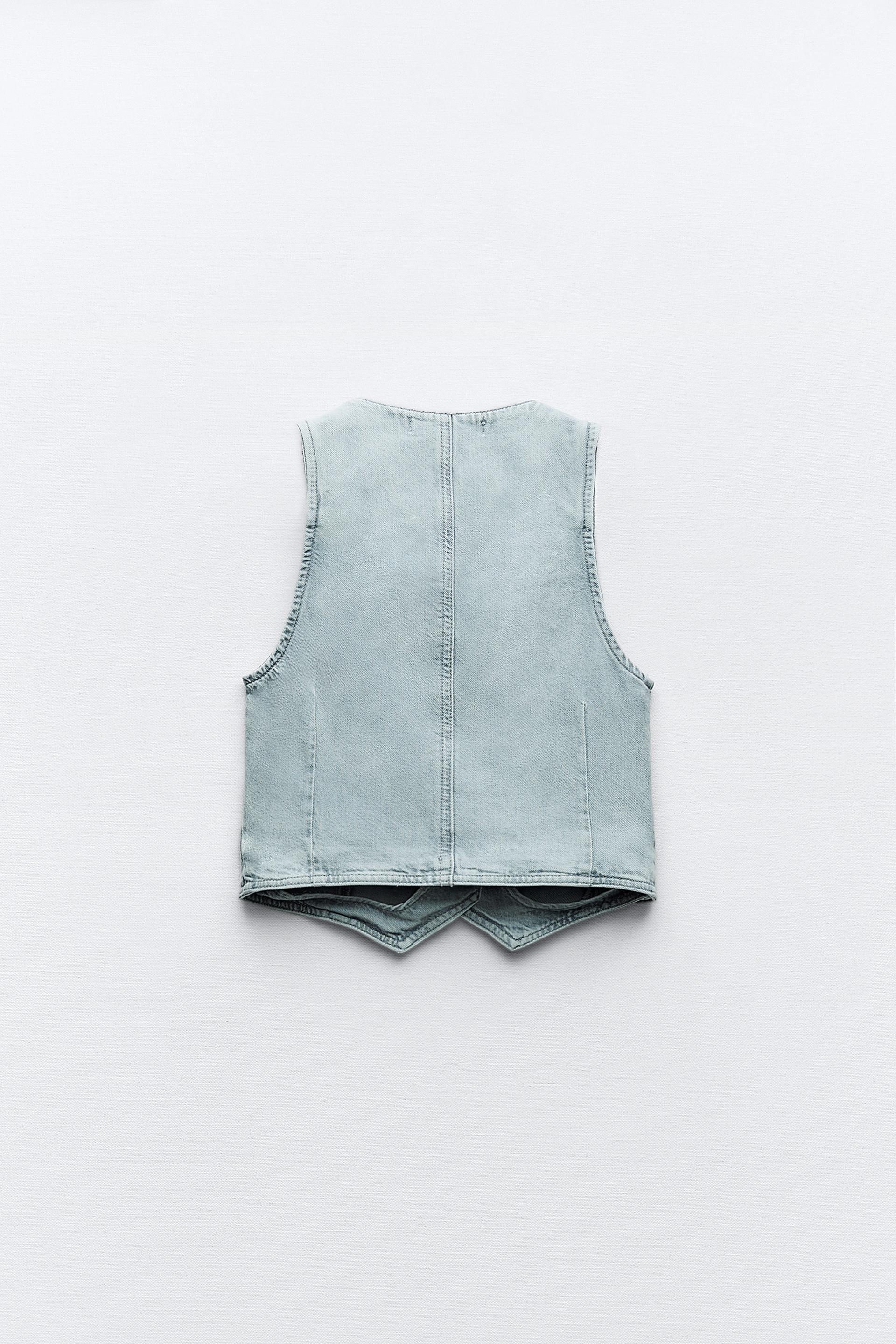 Zara denim vest women Clearance