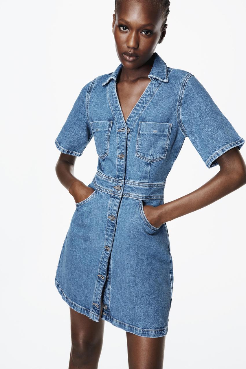 Zara blue dress short Clearance