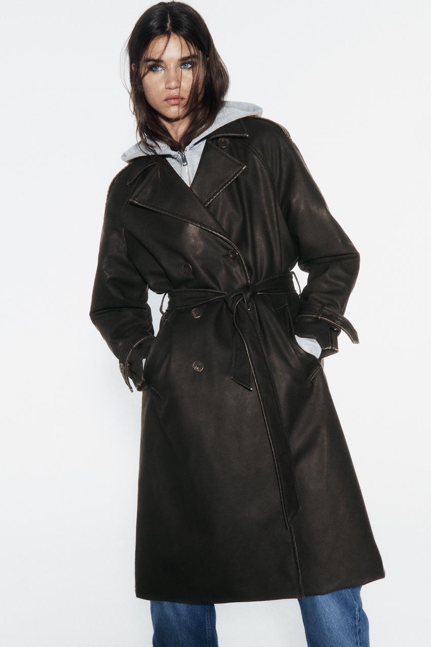 Zara hooded black coat Clearance