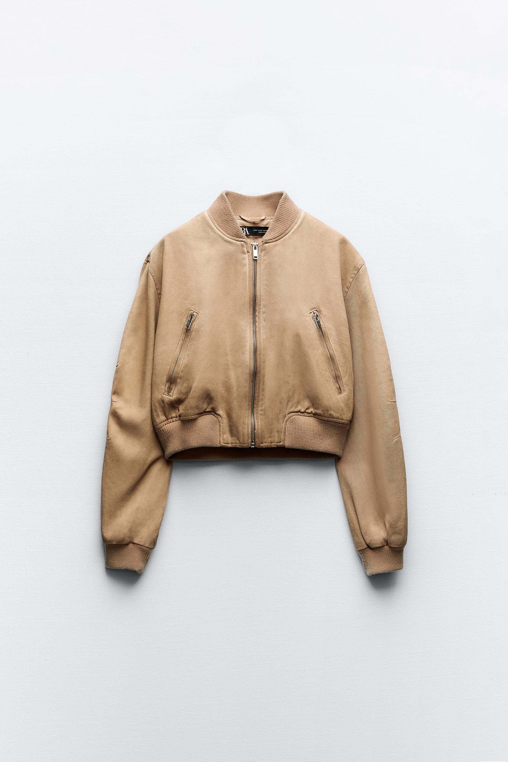 Brown bomber jacket zara Clearance