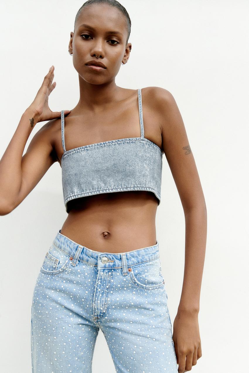 Zara diamante top Clearance