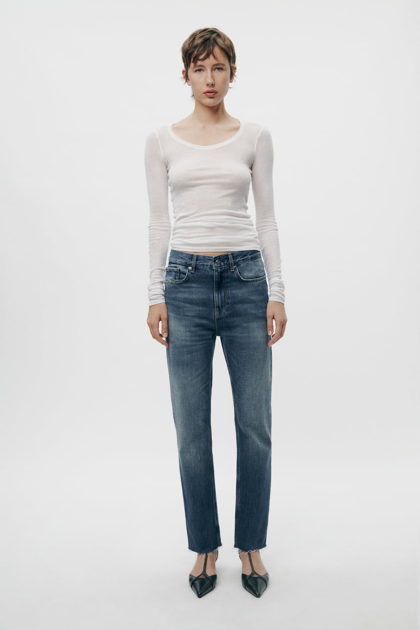 diktator Minister renhed ZW COLLECTION MID RISE SLIM JEANS - Blue | ZARA United States