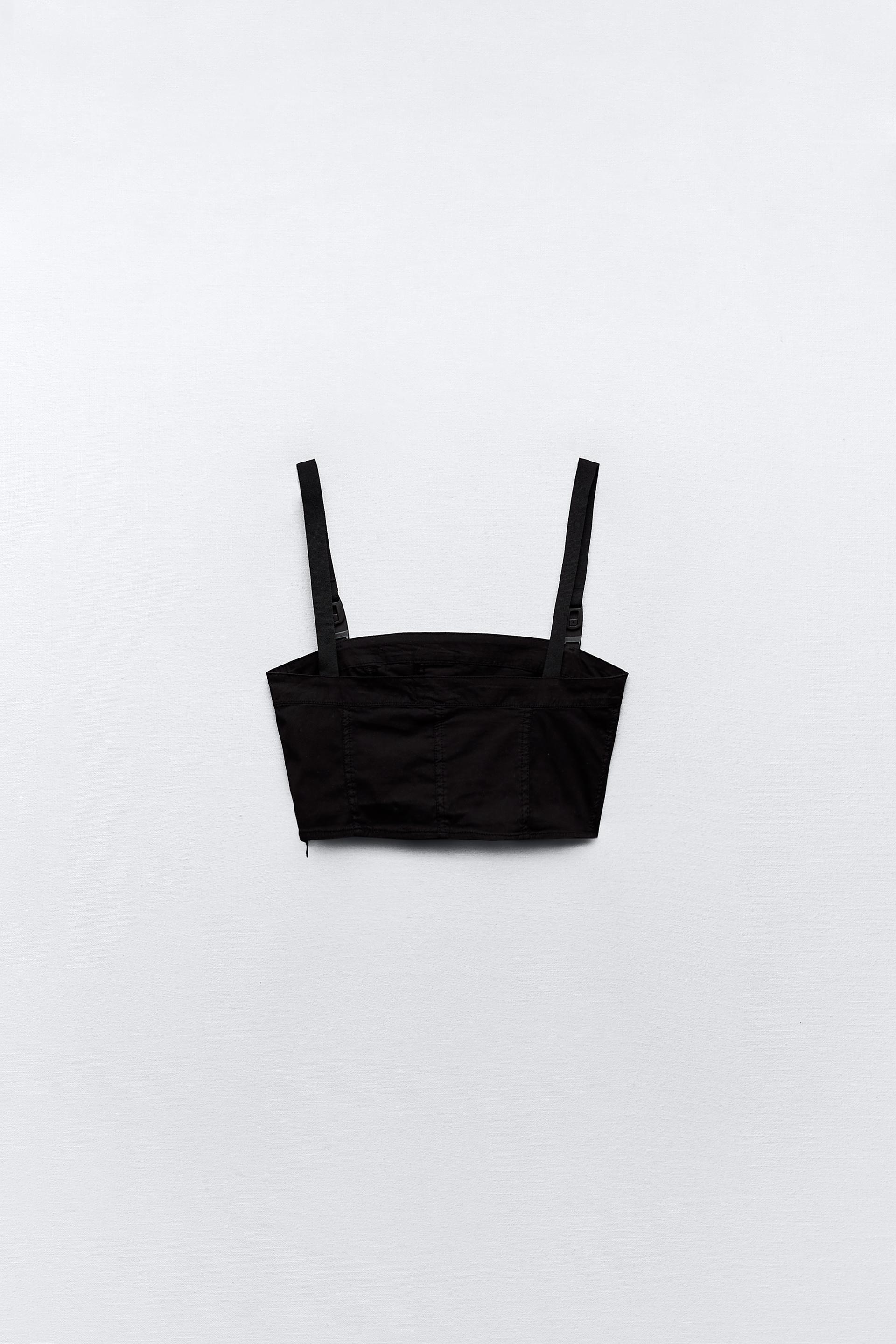 Zara black crop top Clearance