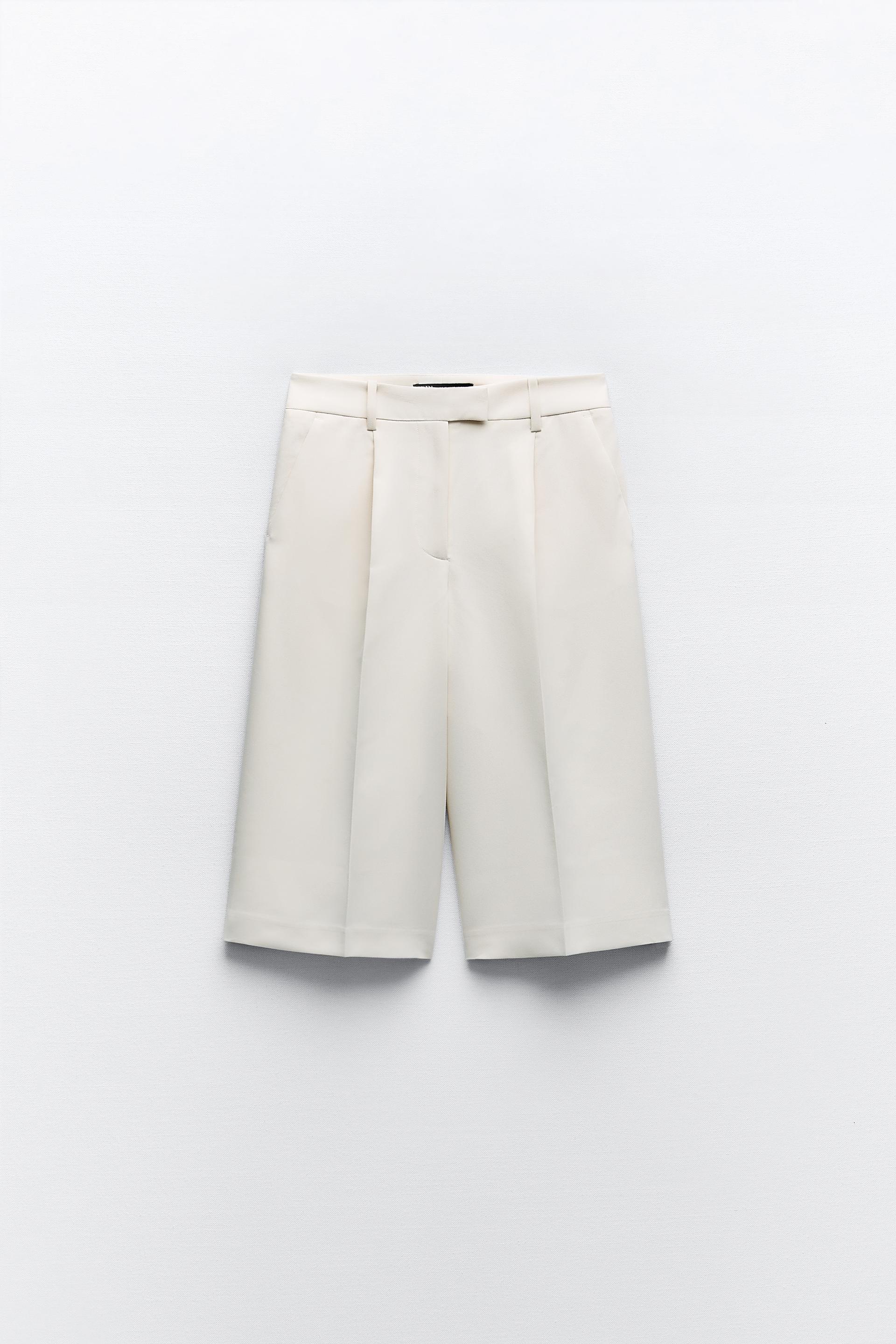 Zara white bermuda shorts Clearance