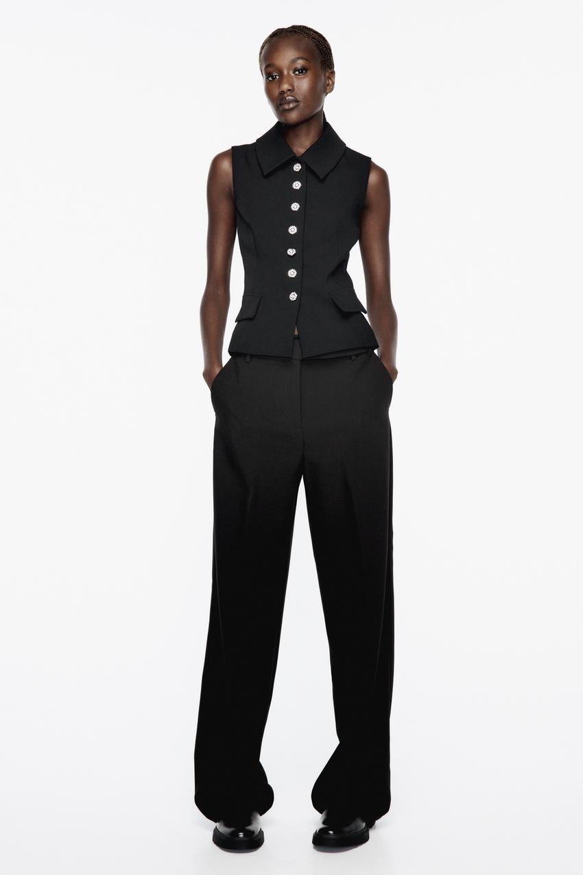 Womens black gilet zara Clearance