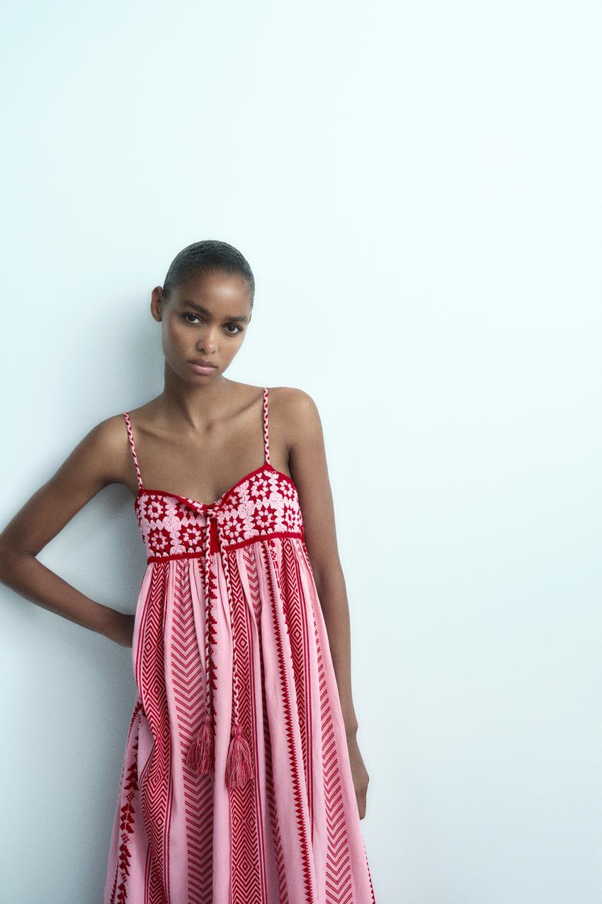 Zara pink crochet dress Clearance