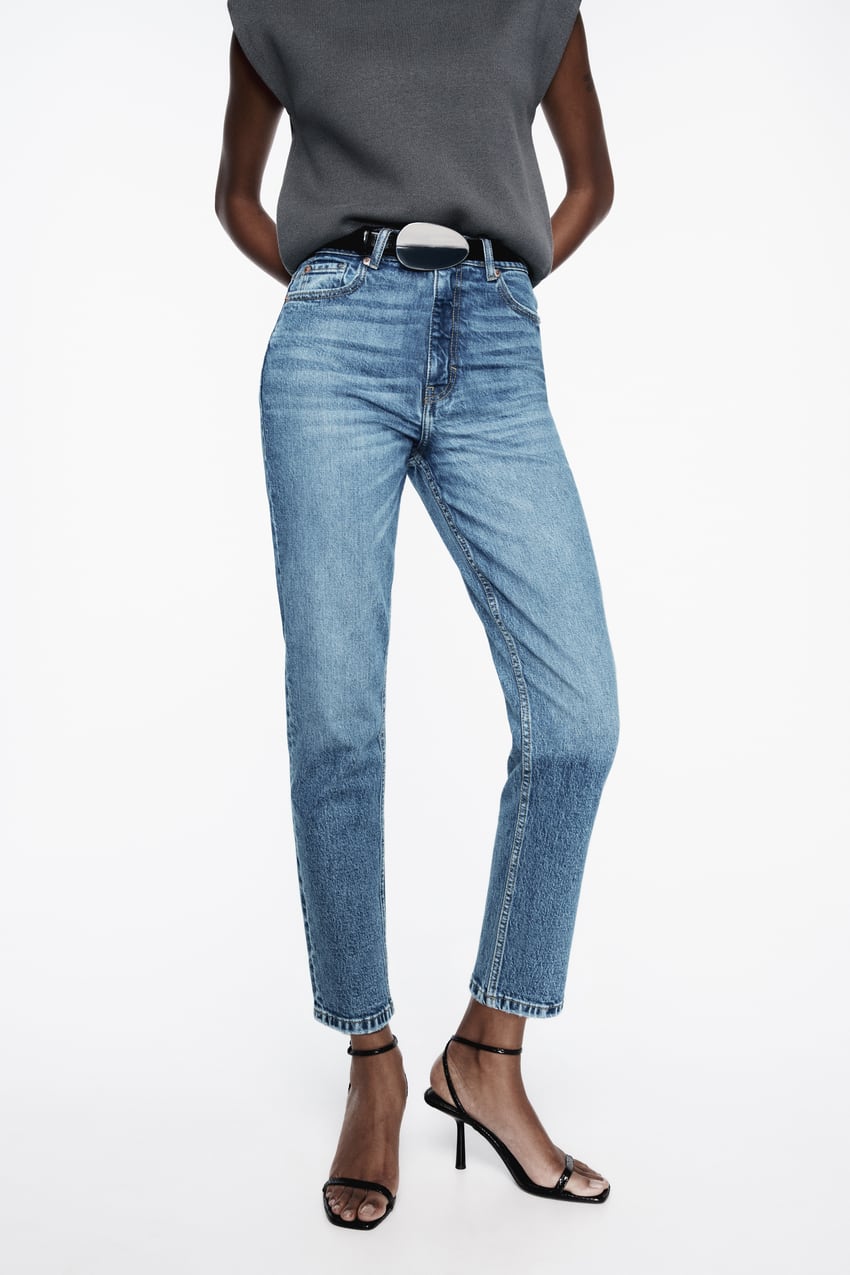 Mysterium to uger Fascinate Z1975 MOM FIT JEANS WITH A HIGH WAIST - Indigo | ZARA United States