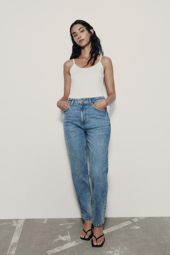 Mom jeans slim fit zara Clearance
