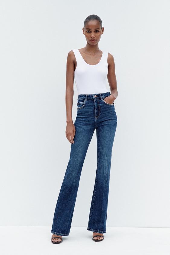 High waist flared jeans zara Clearance