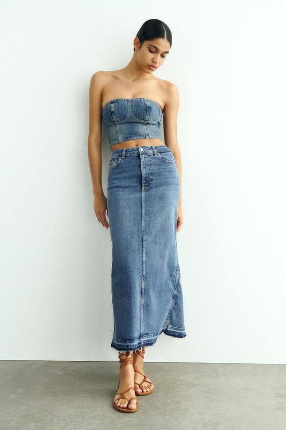 Zara maxi denim skirt Clearance