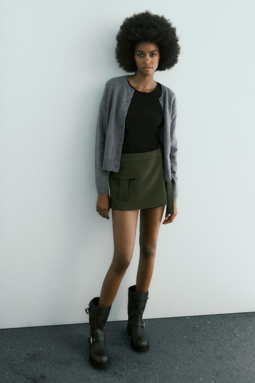 Khaki skirt zara Clearance
