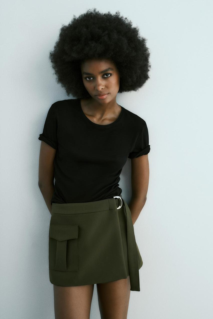 Khaki skirt zara Clearance