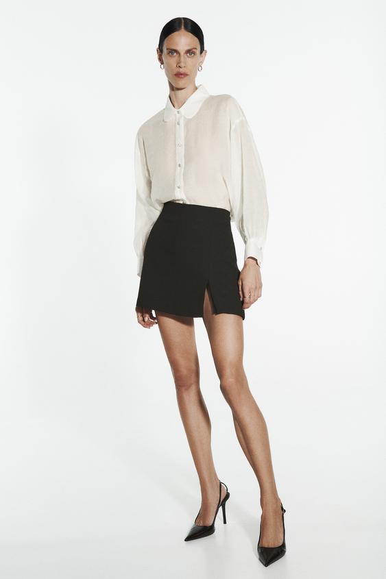 SEMI-SHEER RHINESTONE SHIRT