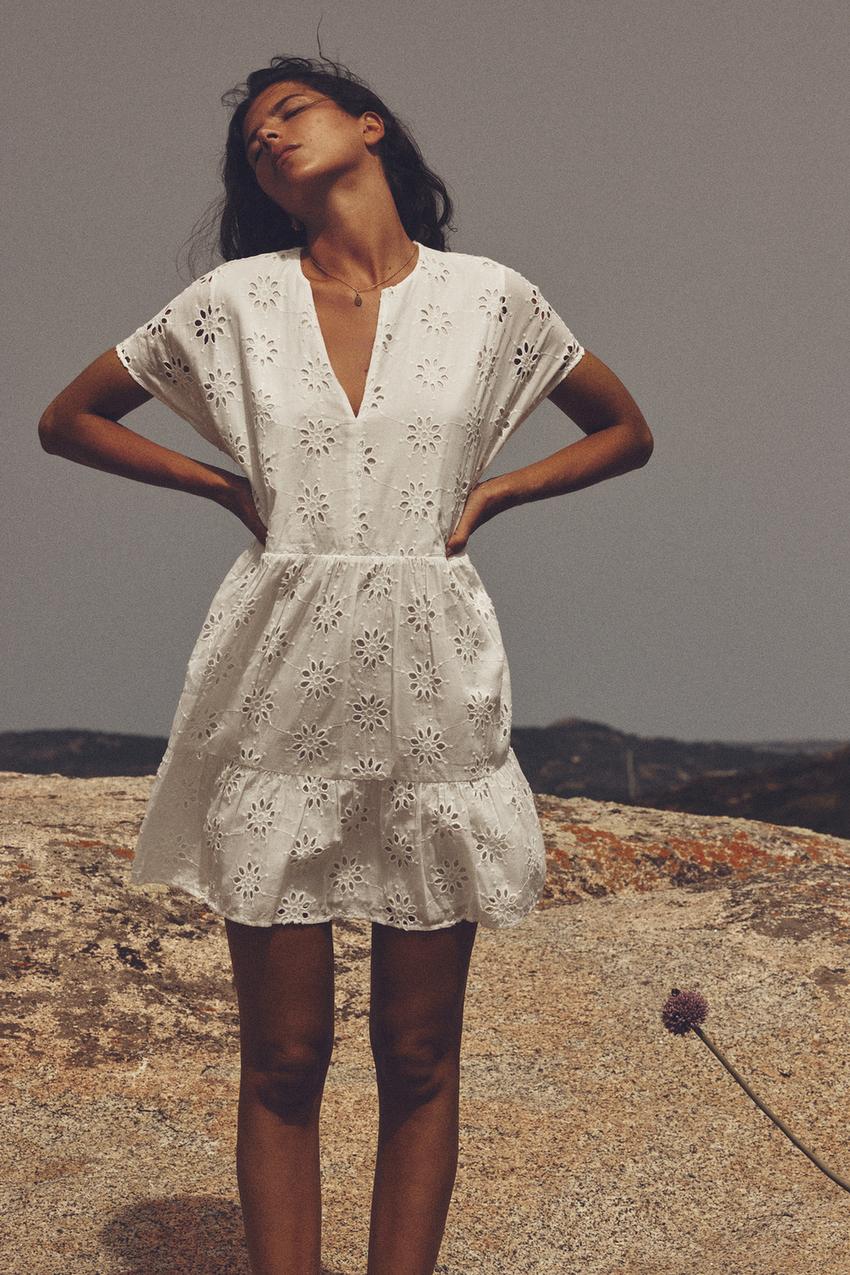 Zara trf collection white dress Clearance