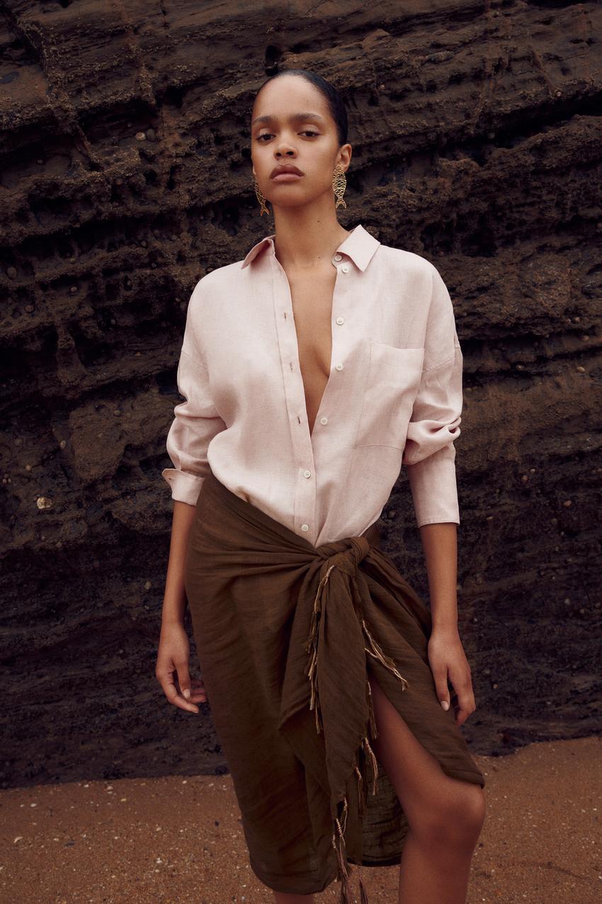 Zara women linen shirt Outlet