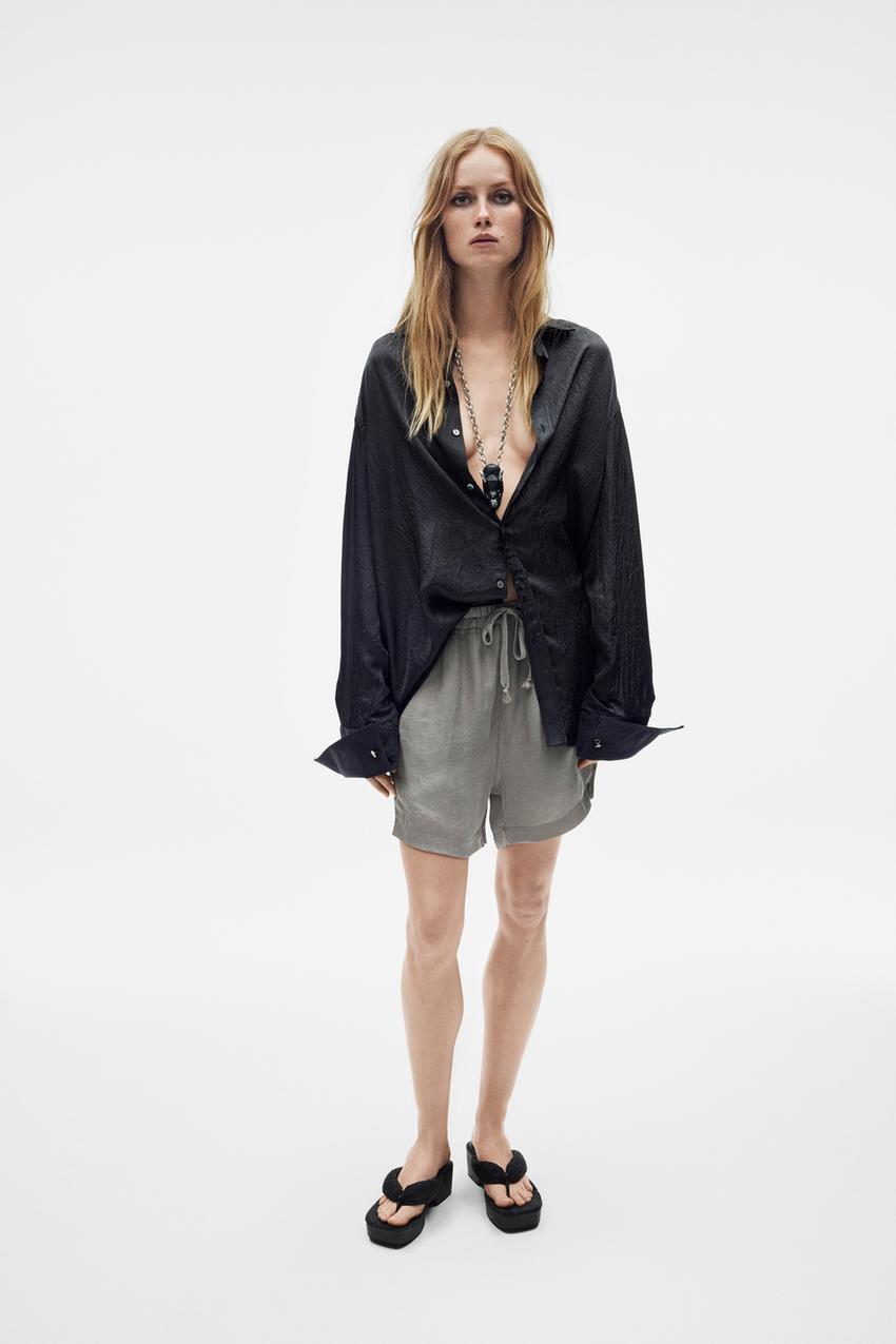 Zara flowy drawstring shorts Clearance