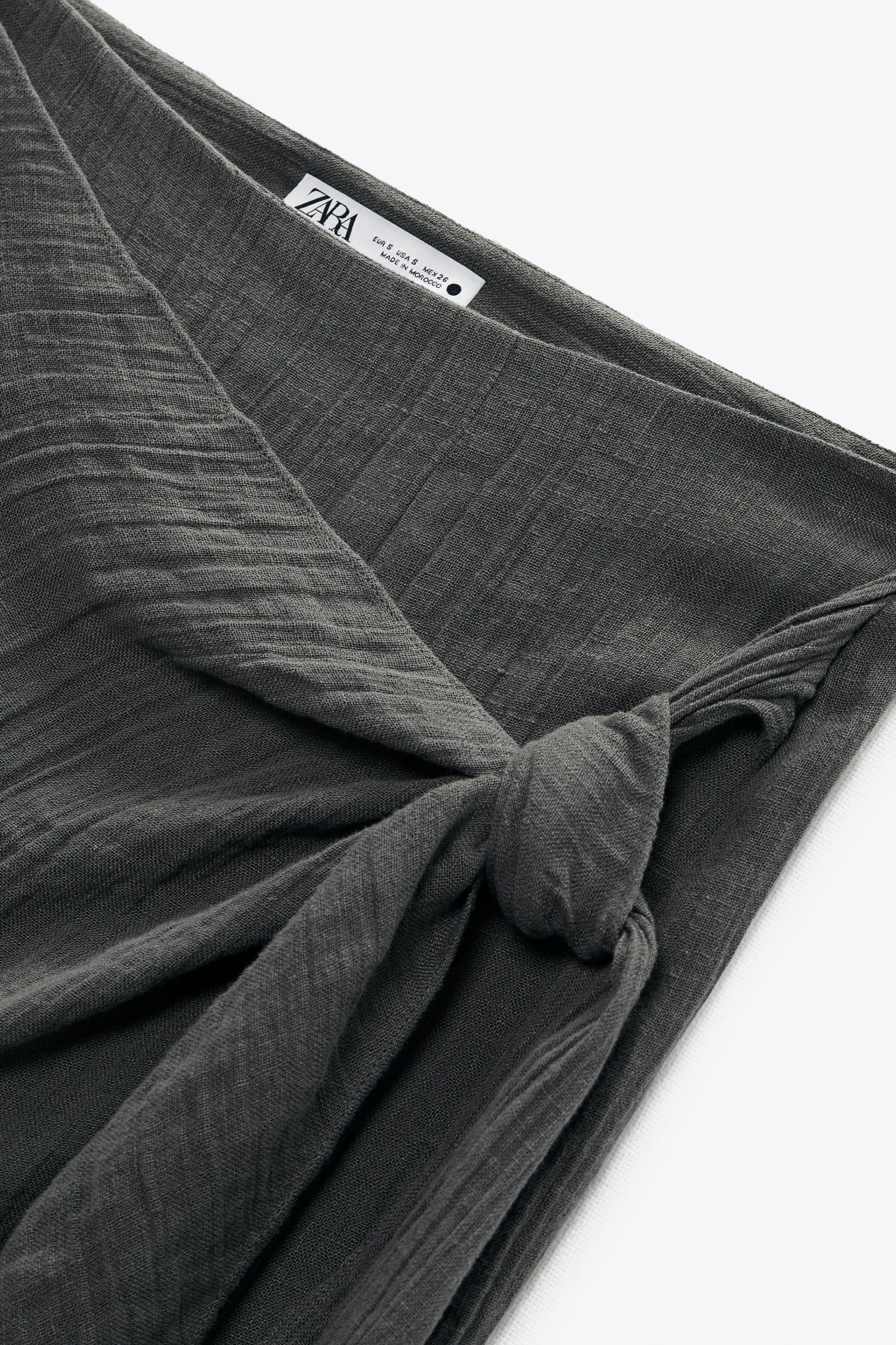 Linen wrap skirt zara Clearance