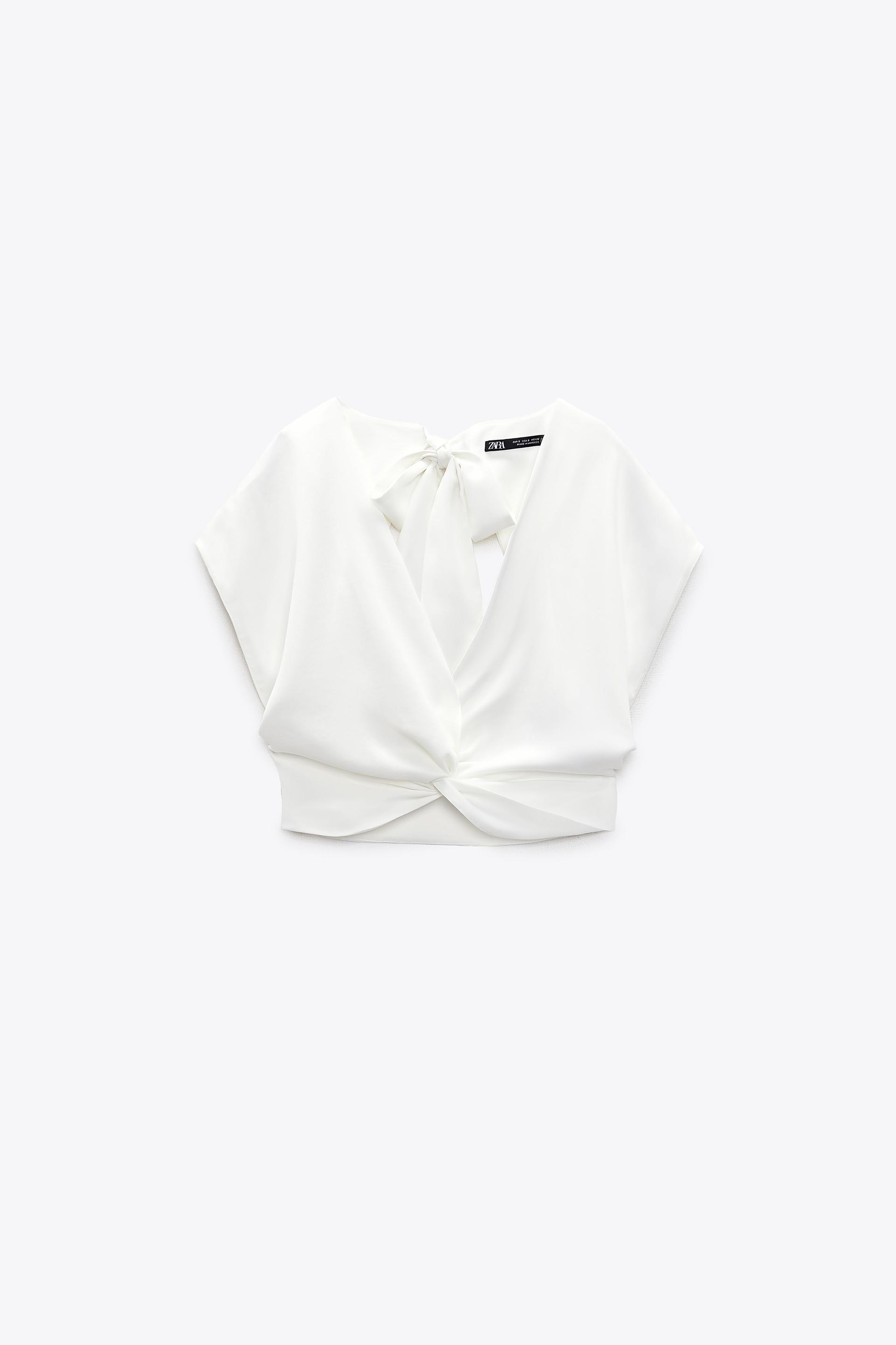 Zara tie knot top Clearance