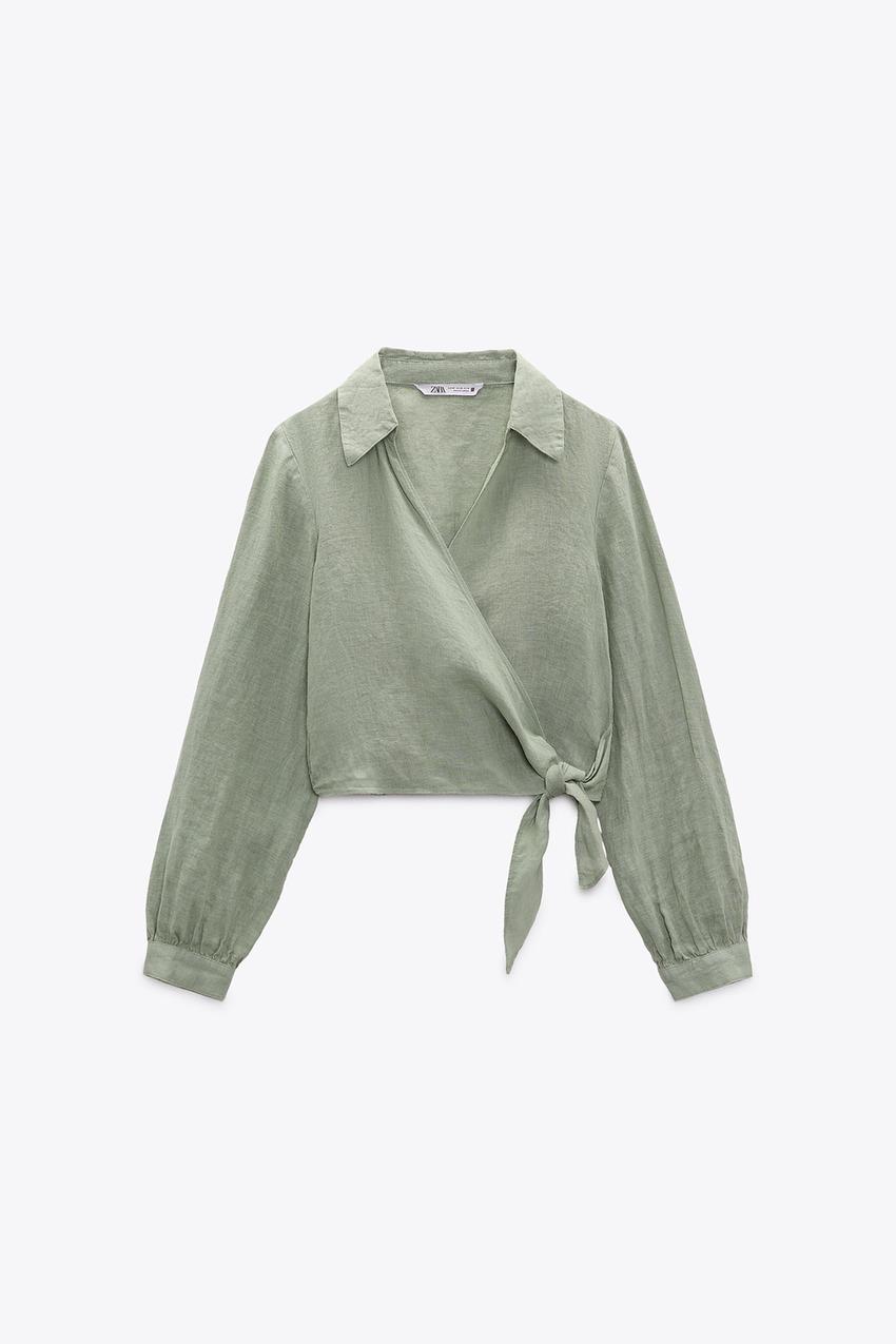 Zara tie front top Clearance