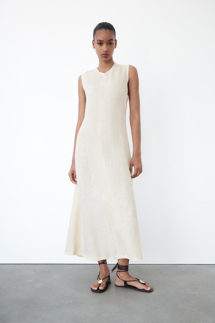 White linen zara dress Clearance