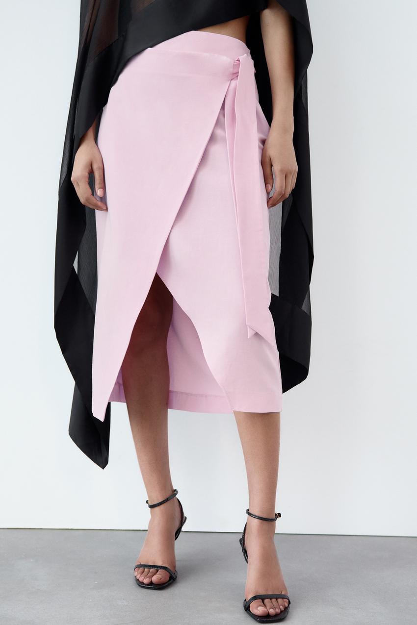 Zara linen blend wrap skirt Clearance