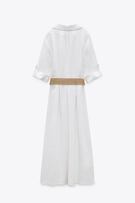 Image 3 of BELTED LINEN BLEND SHIRT DRESS from Zara