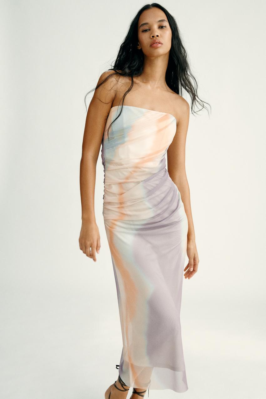 Zara silk tie dye dress Clearance