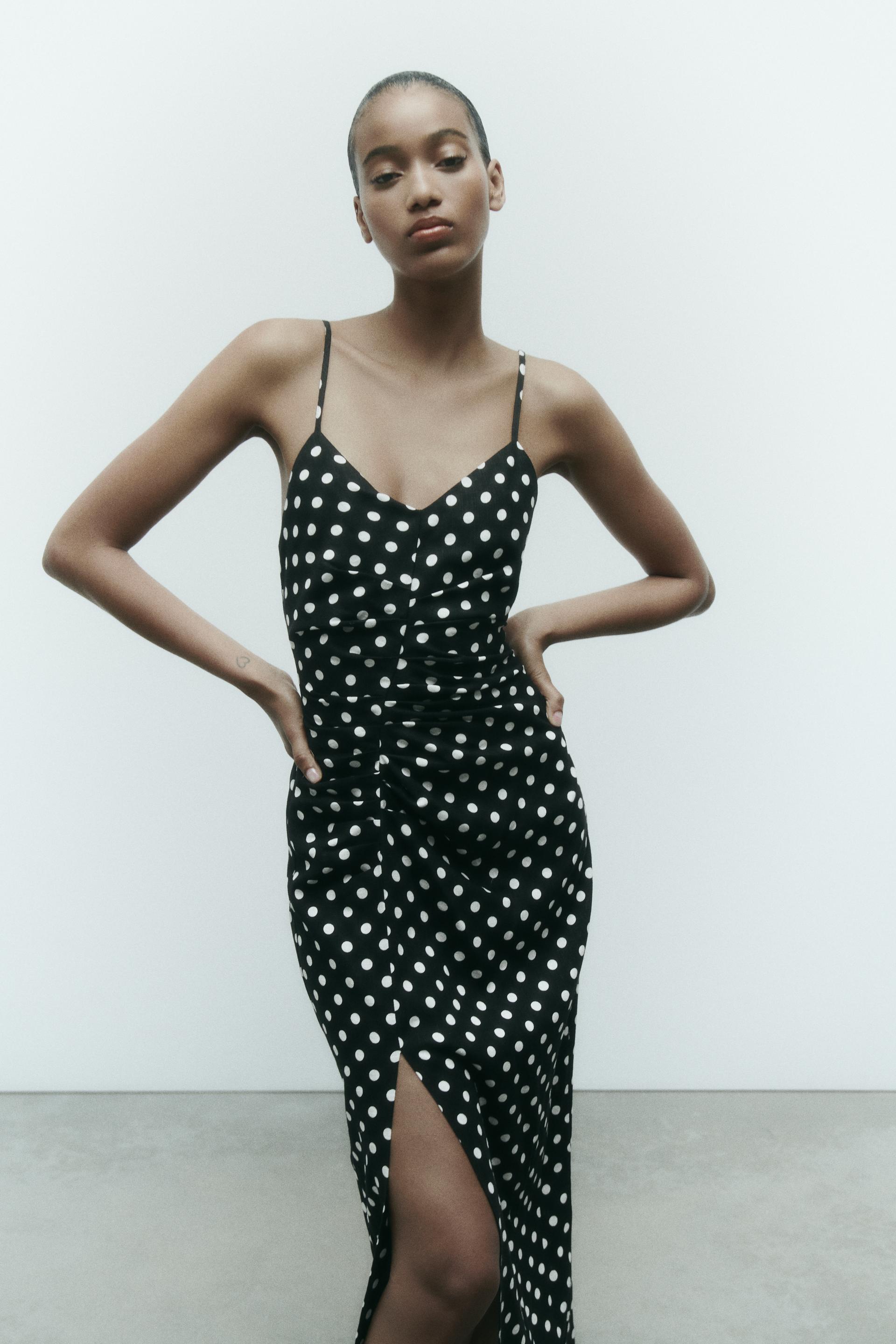 Red spot dress zara Clearance