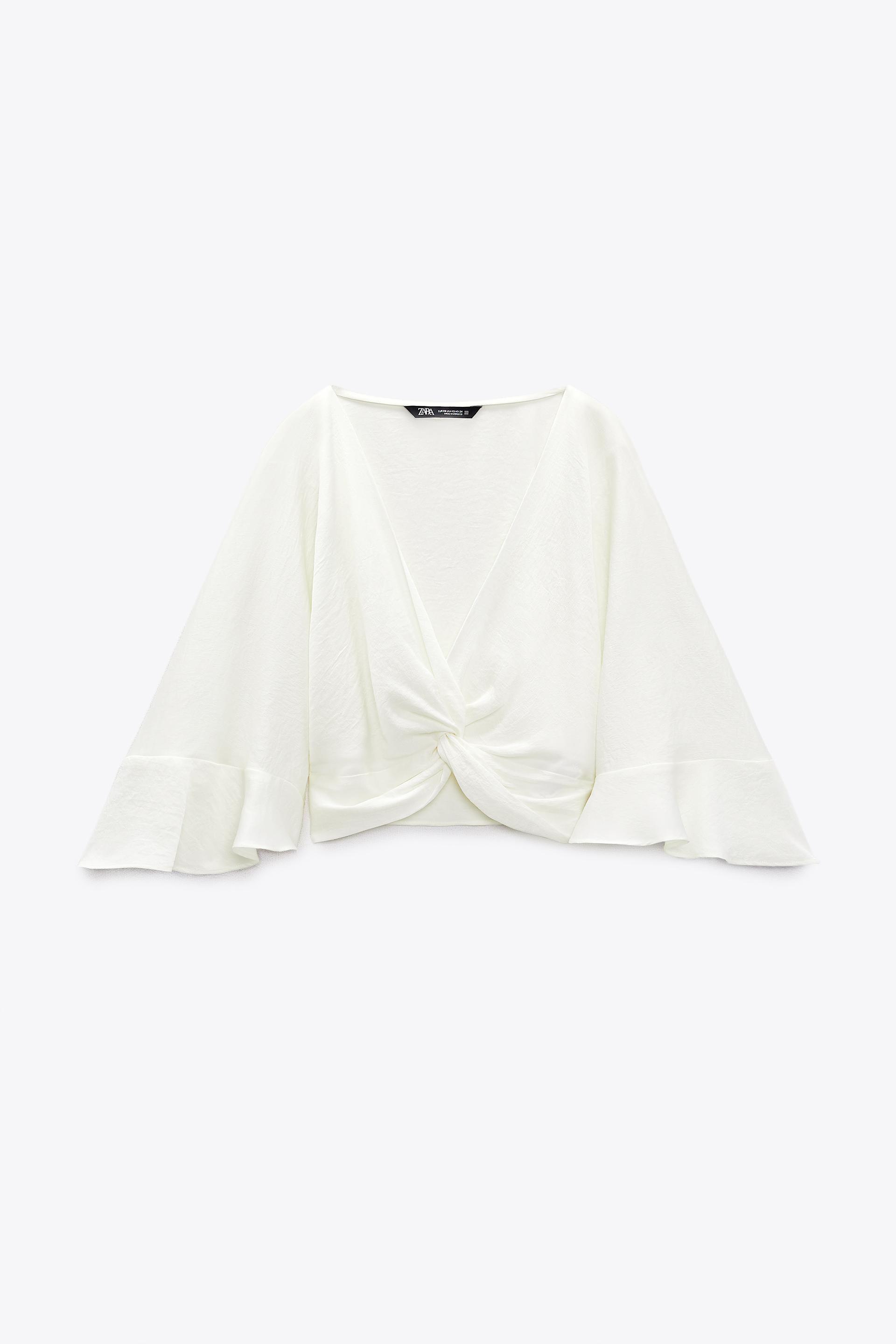 Zara tie knot top Clearance