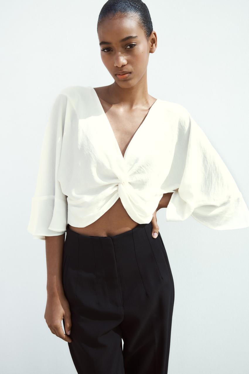 Zara wrap crop top Clearance