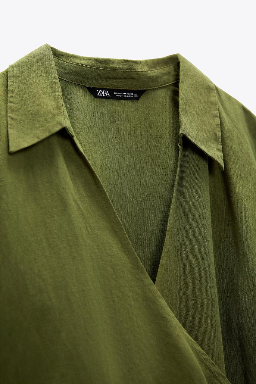 Zara linen blend short jumpsuit Clearance